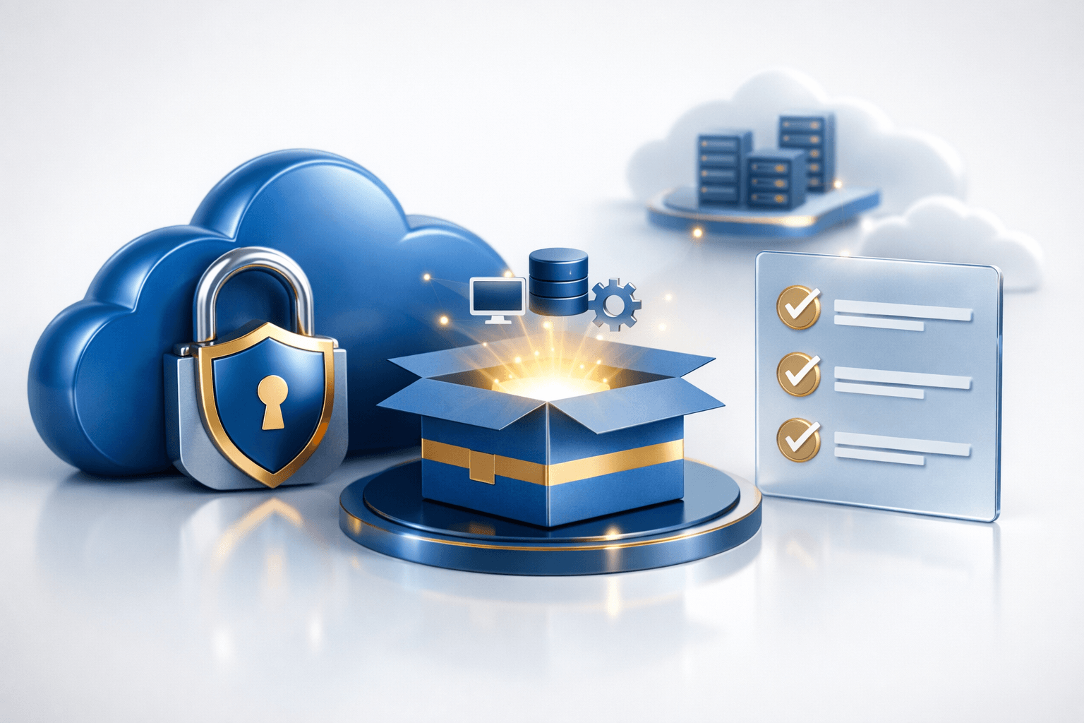 Marketplace deployment and secure cloud distribution illustration